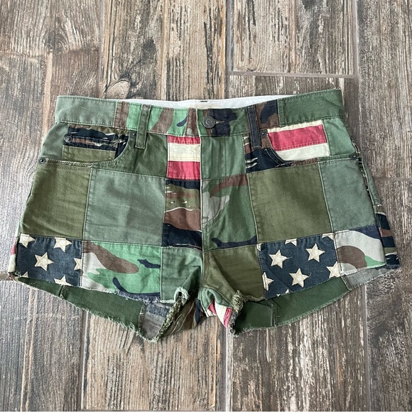 Denim & Supply Ralph Lauren Pants - Ralph Lauren Denim Supply Camo Shorts Sz 27 Patchwork Patriotic Military Y2K